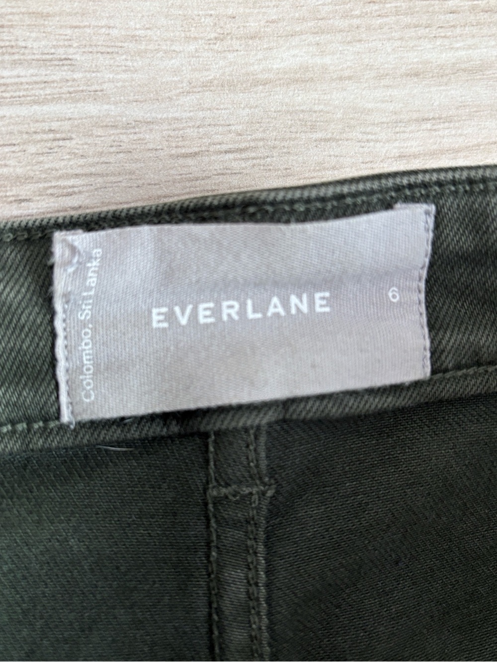 Everlane The Slim Leg Crop Pants Jeans High Rise Green Women’s Size 6 - Picture 3 of 5